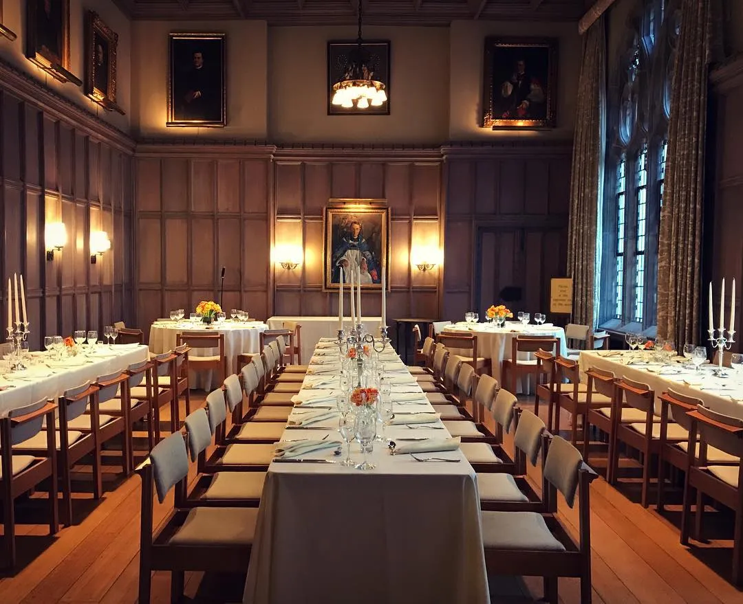 Elegant dinner party setup with refined table settings